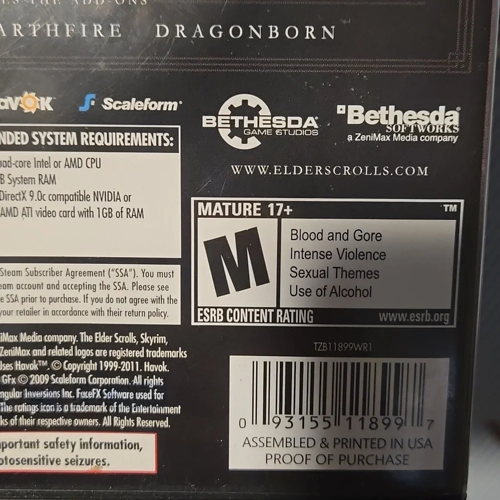 Elder Scrolls V: Skyrim: Legendary Edition Pc Game Map Included